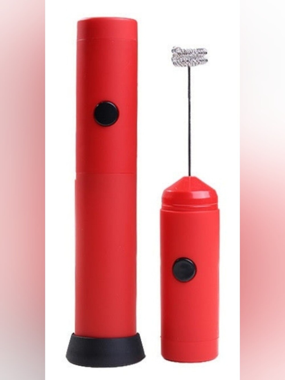 Handheld Milk Frother Whisk Battery Operated Plastic Red/Black